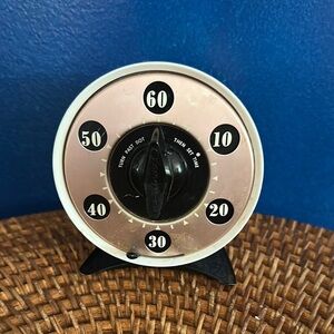 Vintage Mark Time Two Speed White with Gold Face Kitchen Timer